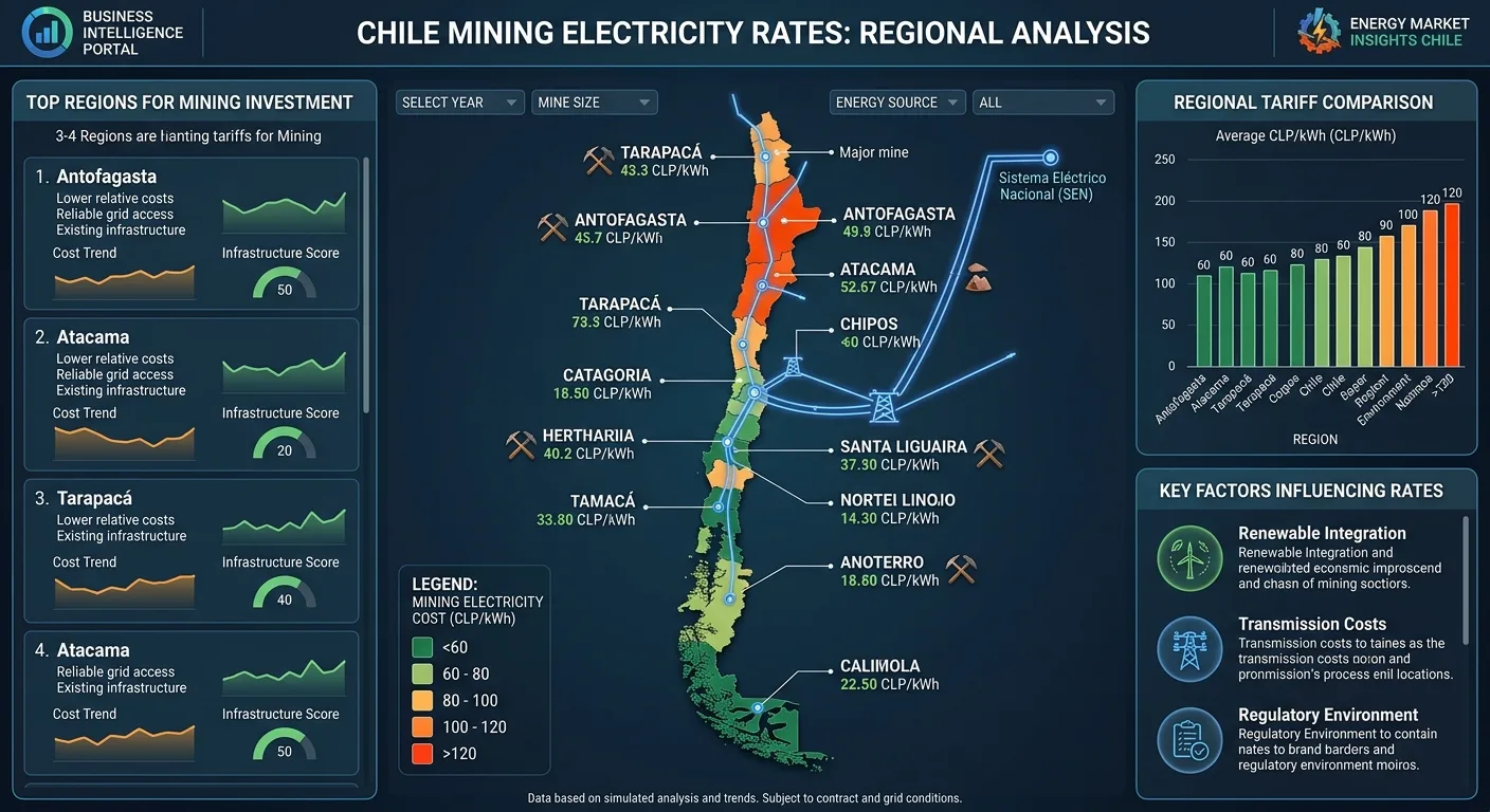 Mapa comparativo de costos eléctricos - Chile vs otros países