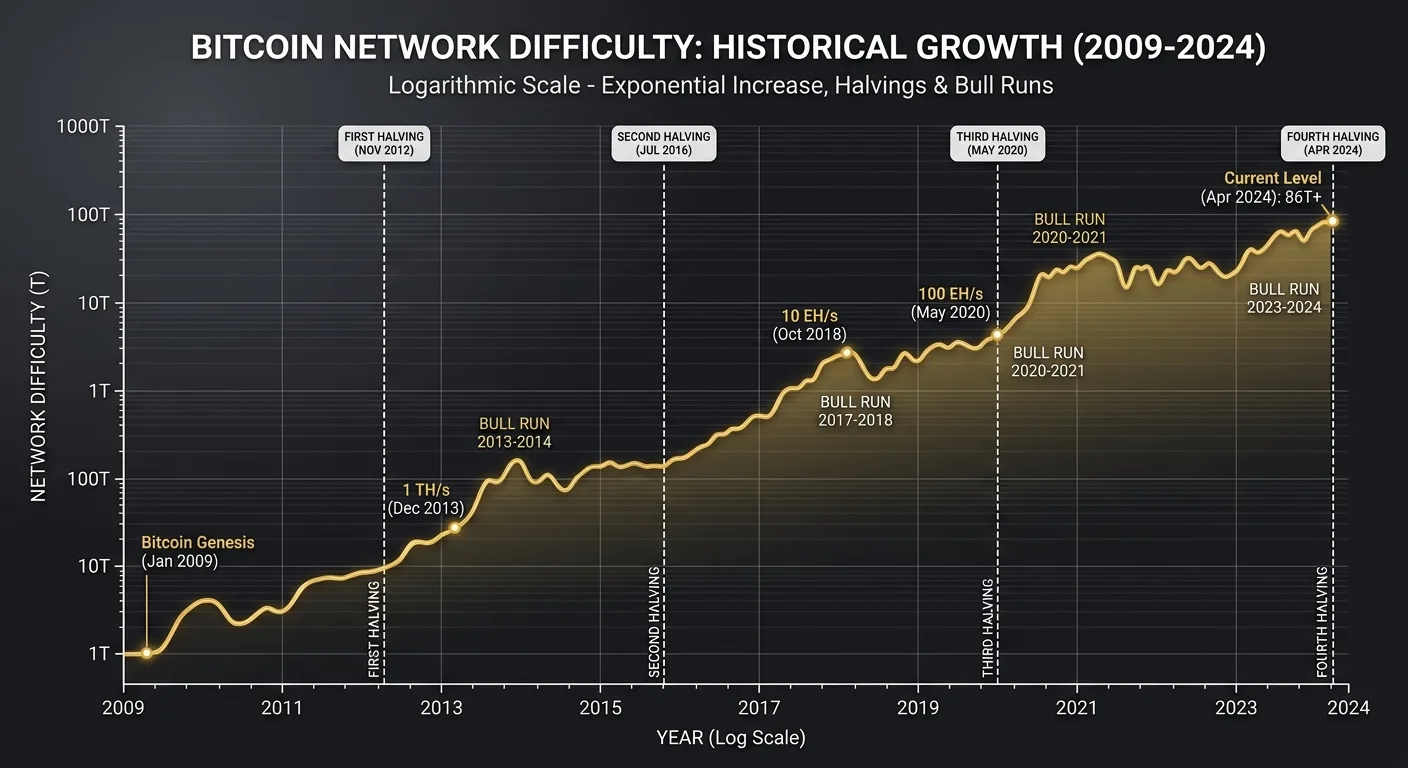 Historia de la dificultad de red Bitcoin