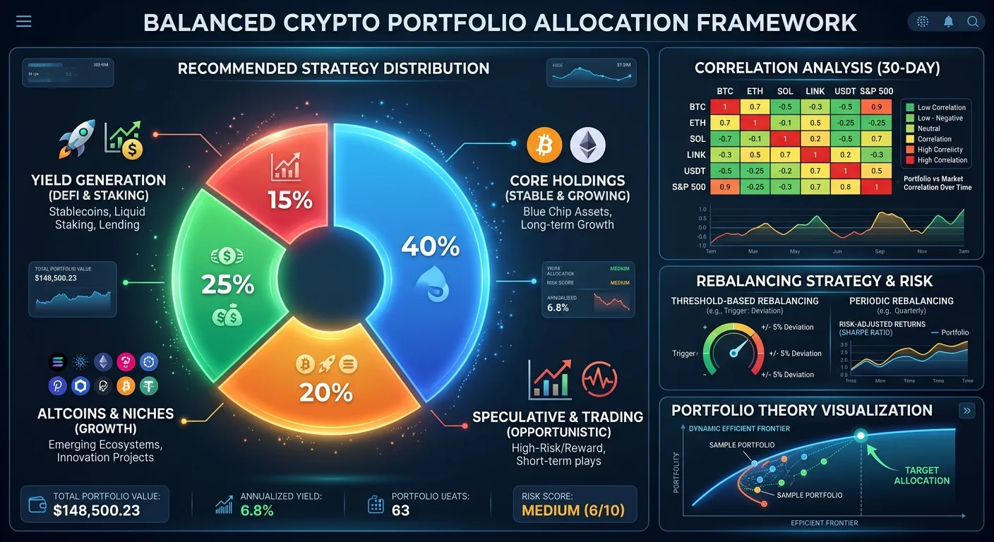 Estructura de portafolio diversificado en criptomonedas