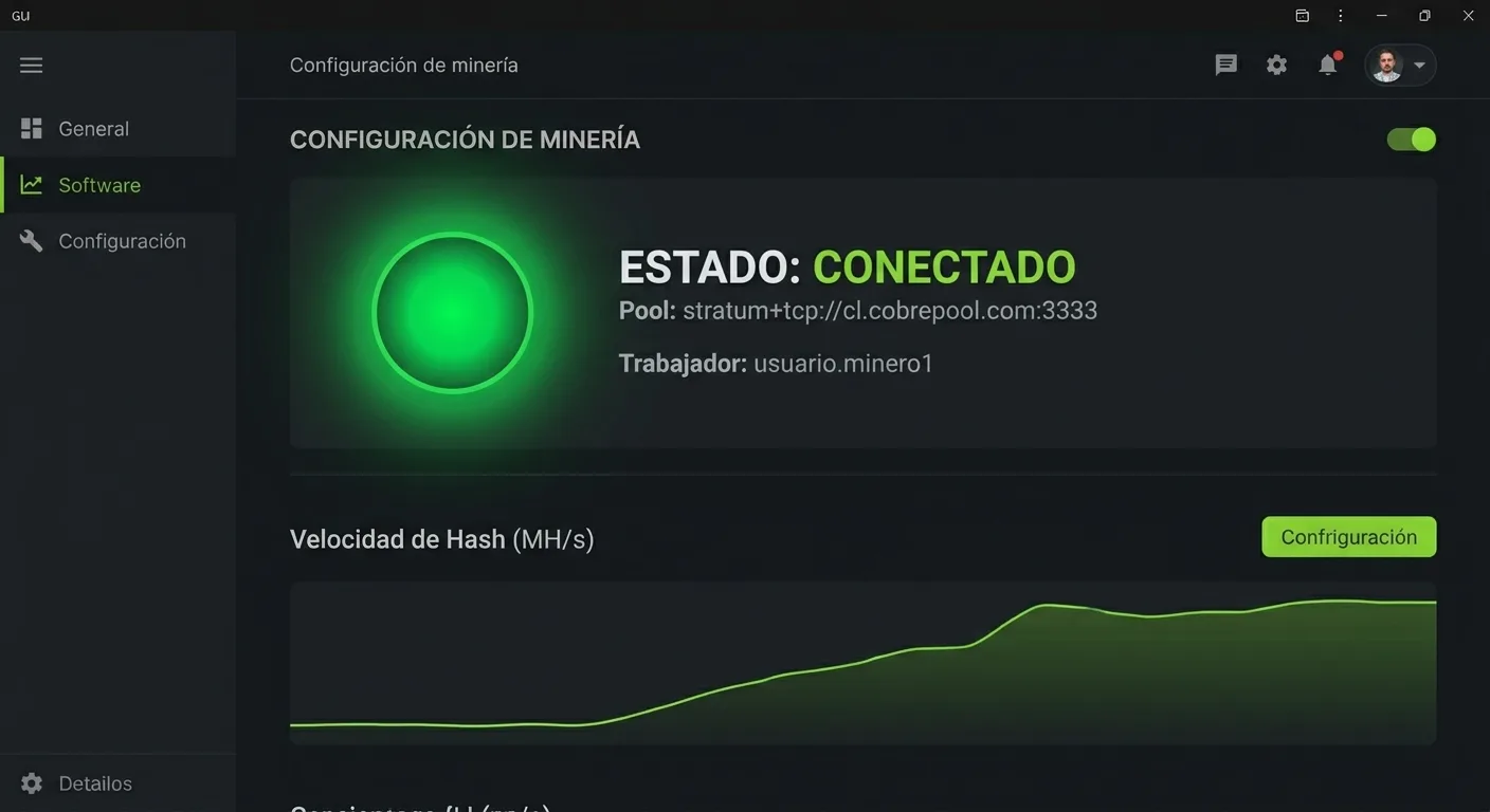 Configuración de pool de minería